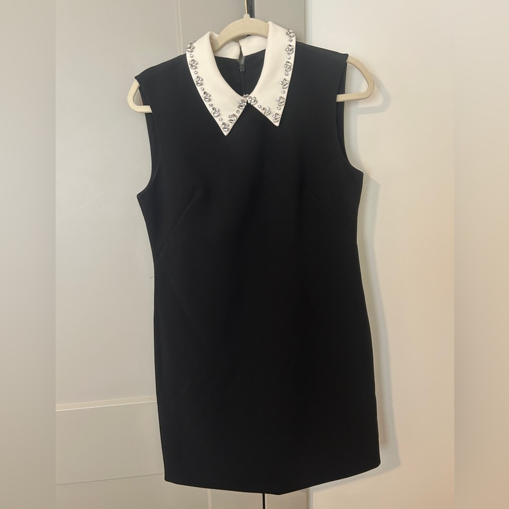 J. Crew Black Dress with Embellished White Collar